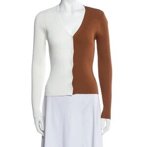 STAUD Cargo Sweater XS- brown & white